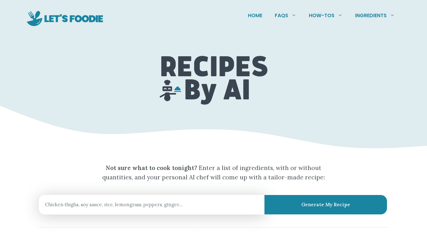 Recipes by AI image